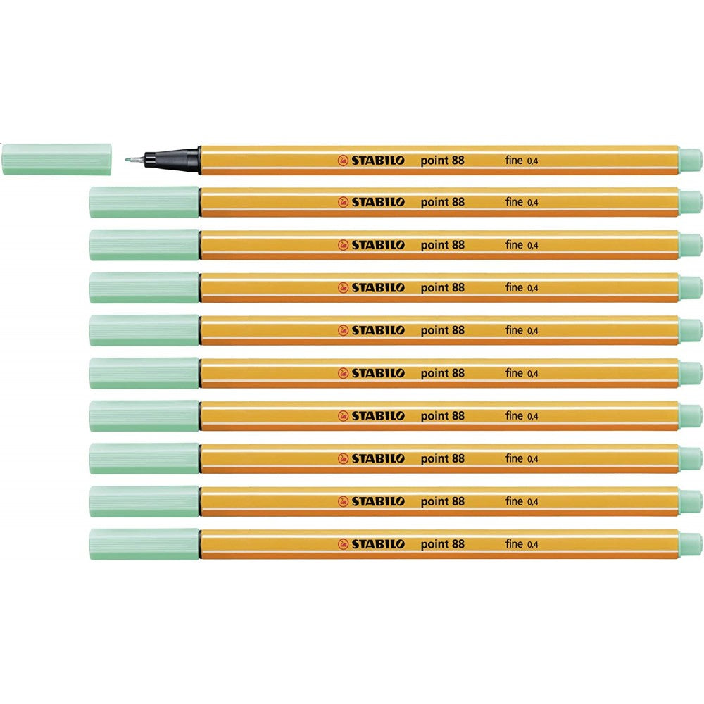 Stabilo | Point 88 | Fineliner | Ice Green | Pack Of 10 - penpencilink
