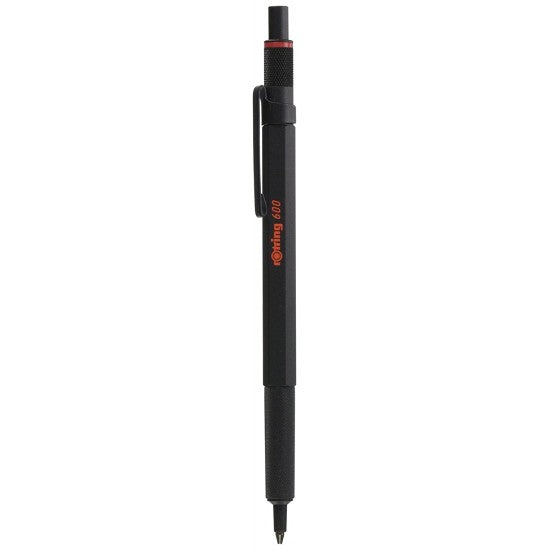 Rotring | 600 Series | Black 1.0mm Ball Pen | Metal Body | Non-Slip | Metal Knurled Grip