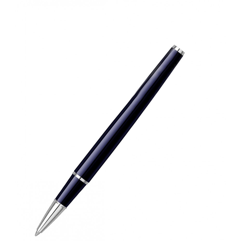 Scrikss | Metropolis Blue Barrel | Chrome Finish Cap | Roller Ball Point Pen