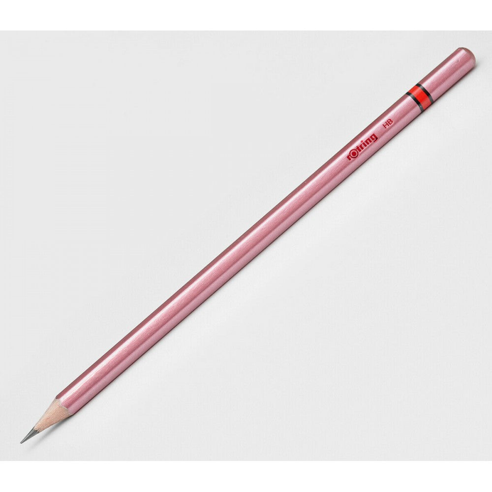 Rotring | Woodcase | HB Graphite Pencil | Metallic Assorted Colours | Blister Pack of 4 Wooden Pencils