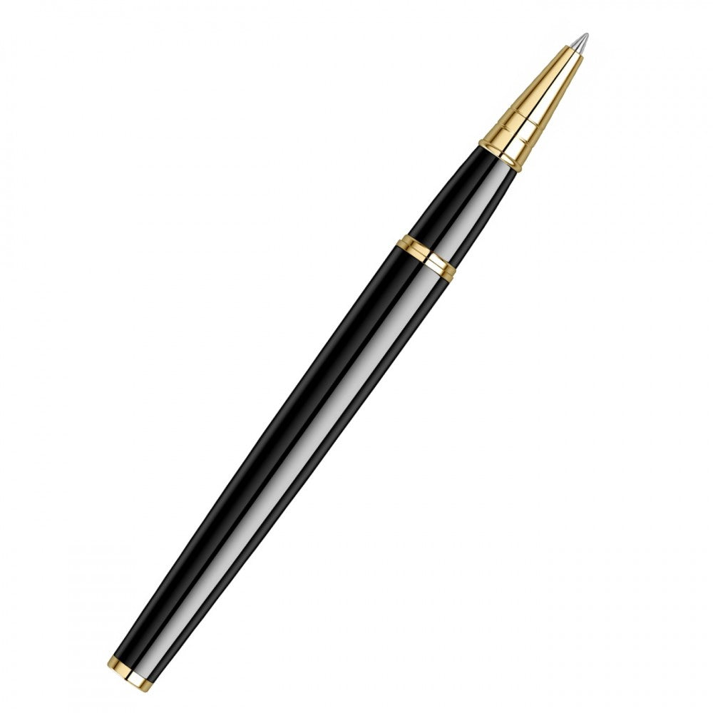 Scrikss | Honour 38 | Glossy Black | Roller Ball Point Pen | Gold Trims