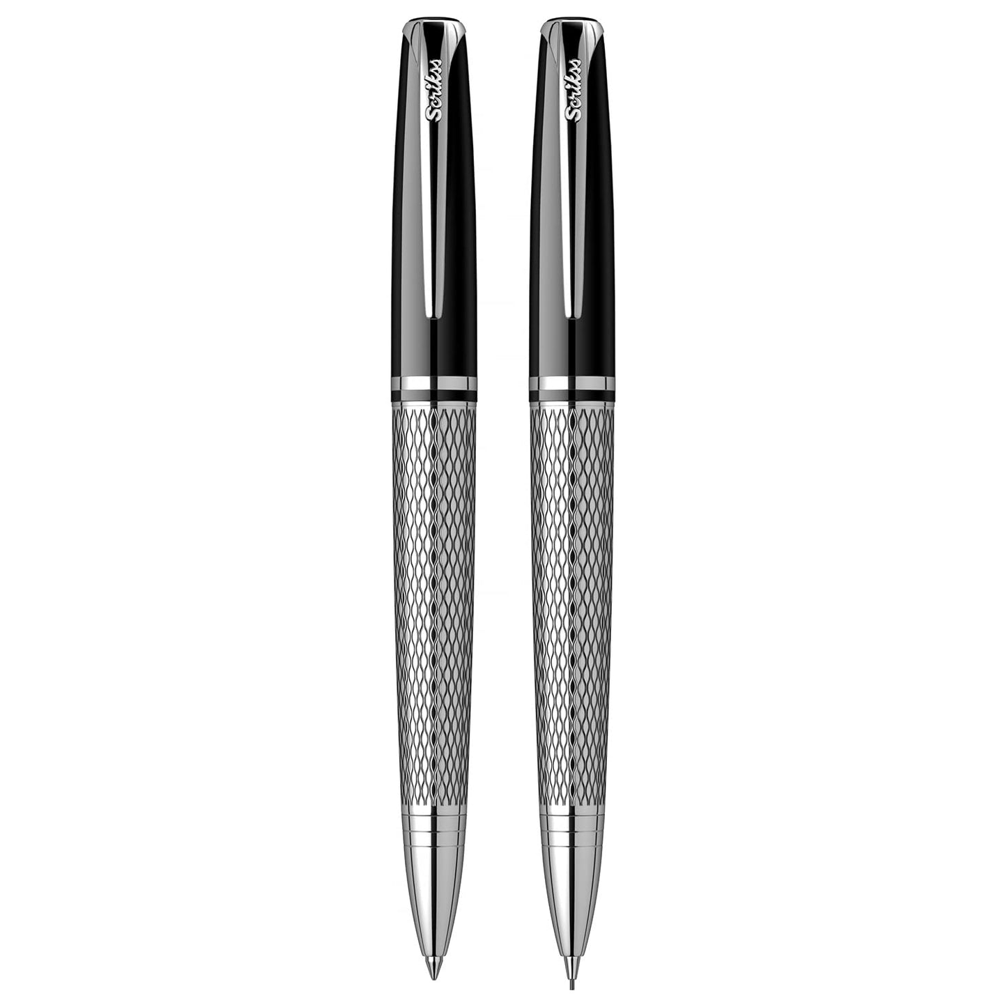 Scrikss | Pera 477 | Ballpoint Pen + 0.7mm Mechanical Pencil Set | Black CT