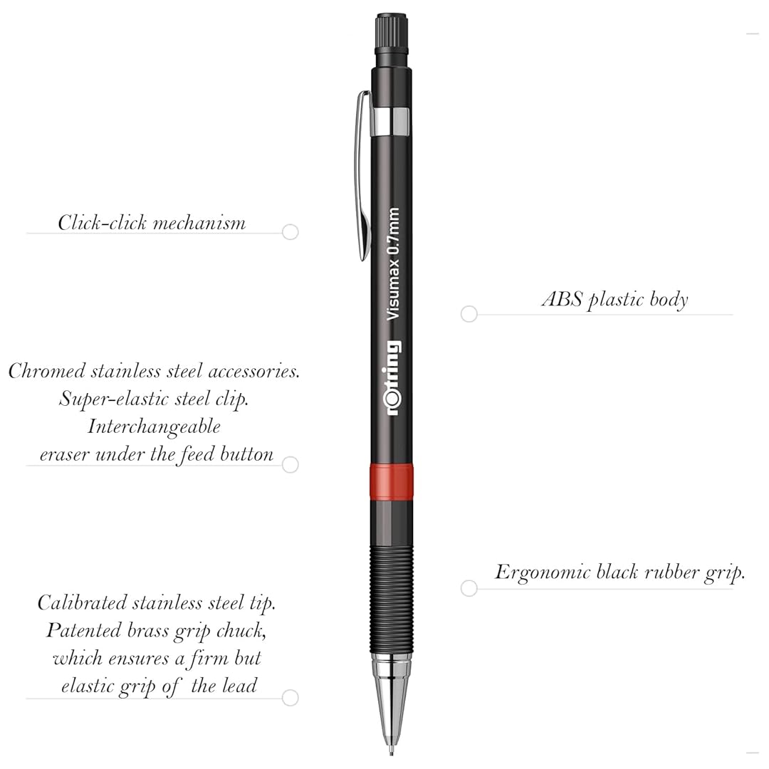 Rotring | Visumax | Mechanical Pencil | 0.7 mm | 2B Lead | Black