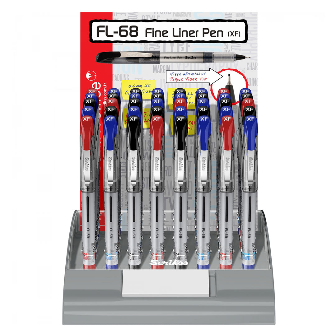 Scrikss | Fl-68 | Fineliner 0.6mm | Box Of 12 | Black