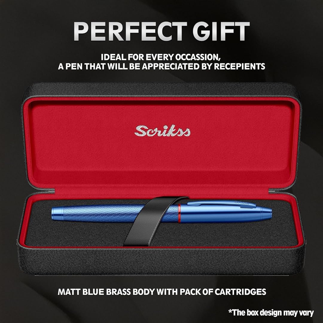 Scrikss | Noble 35 | Fountain Ink Pen | Medium Nib | Blue