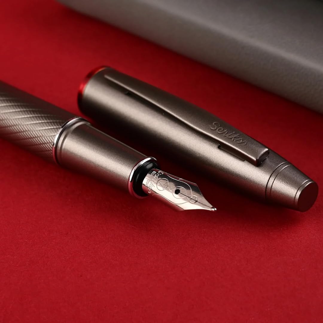 Scrikss | Noble 35 | Fountain Ink Pen | Medium Nib | Matte Titanium