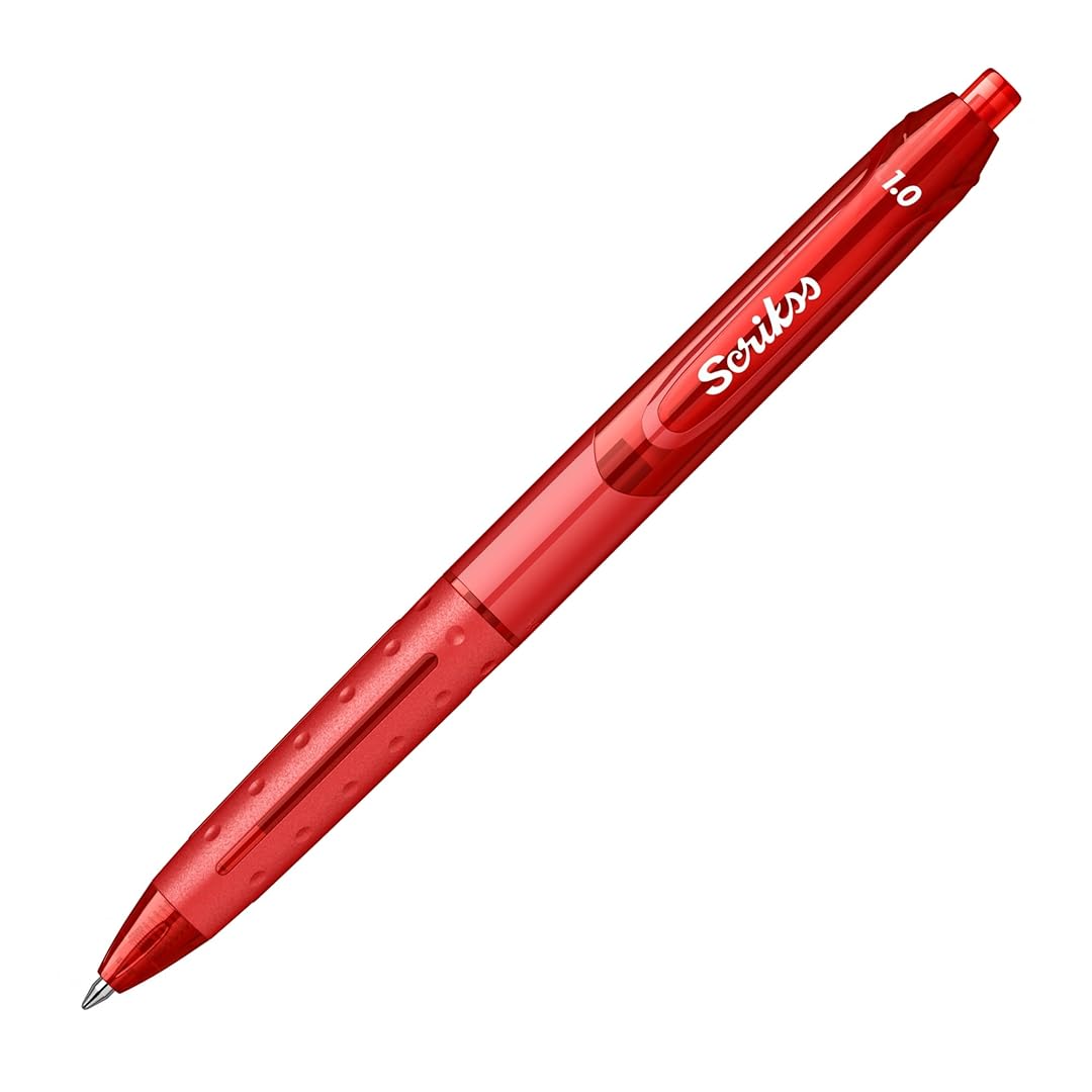 Scrikss | Office Hybrid | Ballpoint Pen | Red | 12 Pcs Pack