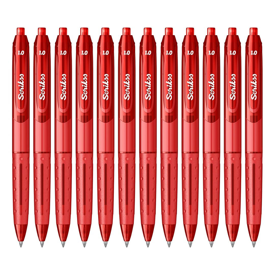 Scrikss | Office Hybrid | Ballpoint Pen | Red | 12 Pcs Pack