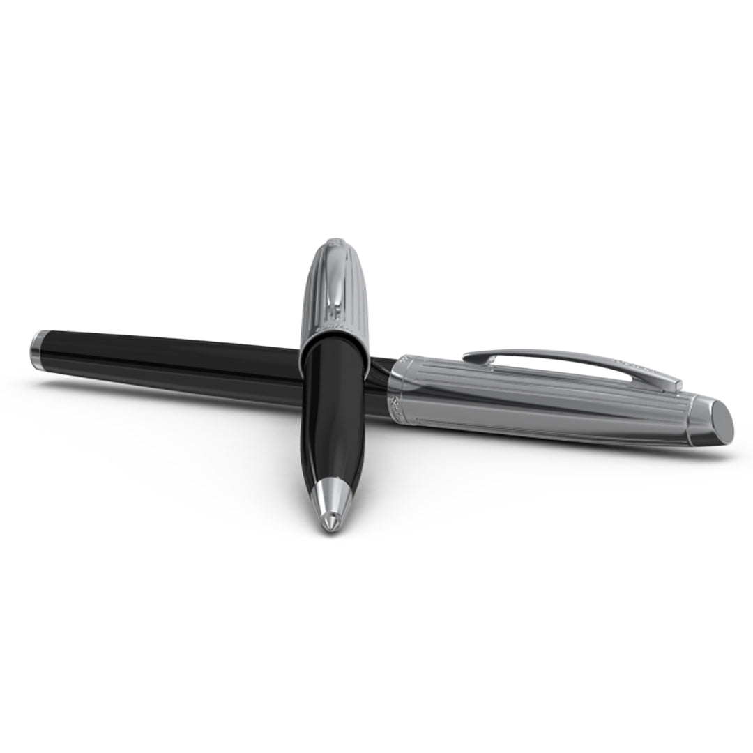 Scrikss | Oscar 39 | Ballpoint Pen | Black Chrome | Chrome Trims | Twist Mechanism