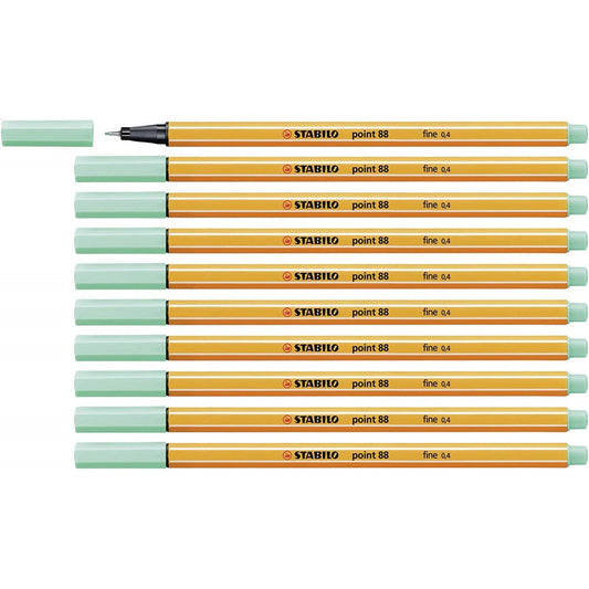 Stabilo | Point 88 | Fineliner | Ice Green | Pack Of 10 - penpencilink
