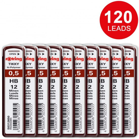 Rotring | Tikky | 0.5MM | HB Replacement Leads | Pack of 10