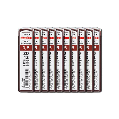 Rotring | Tikky | 0.5MM | 2B Replacement Leads | Pack of 10