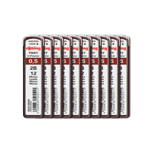 Rotring | Tikky | 0.5MM | 2B Replacement Leads | Pack of 10
