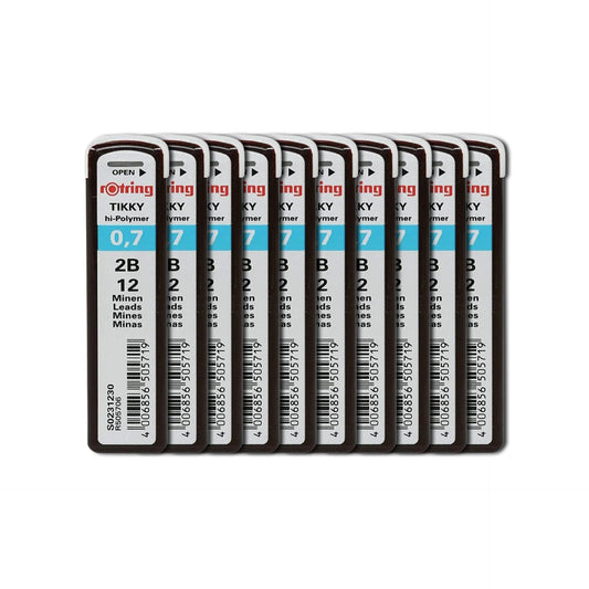Rotring | Tikky | 0.7MM | 2B Replacement Leads | Pack of 10