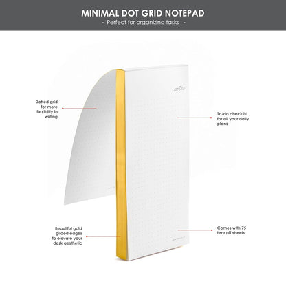 7mm Between the Lines | 75 Leaves | Minimal Dot Grid Notepad | Pack of 2