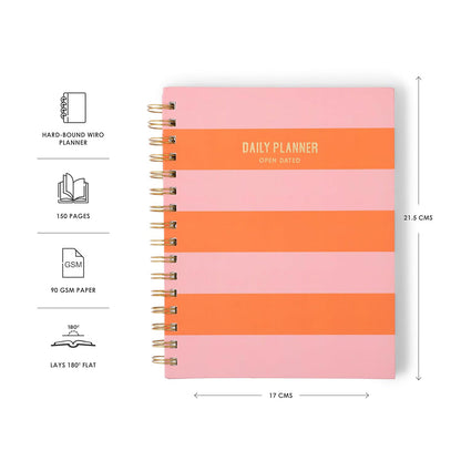7mm Between the Lines | Daily Undated Planner Notebook | Blush & Bloom | 150 Pages