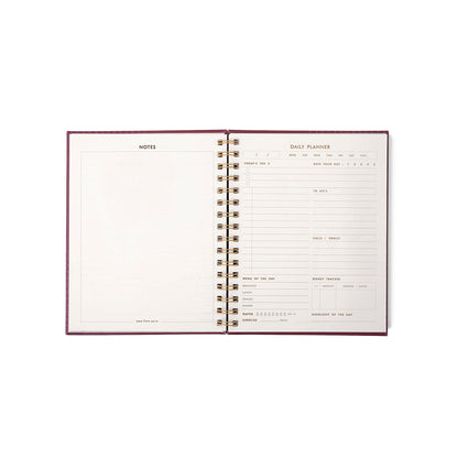 7mm Between the Lines | Daily Undated Planner Notebook | Burgundy Boss | 150 Pages