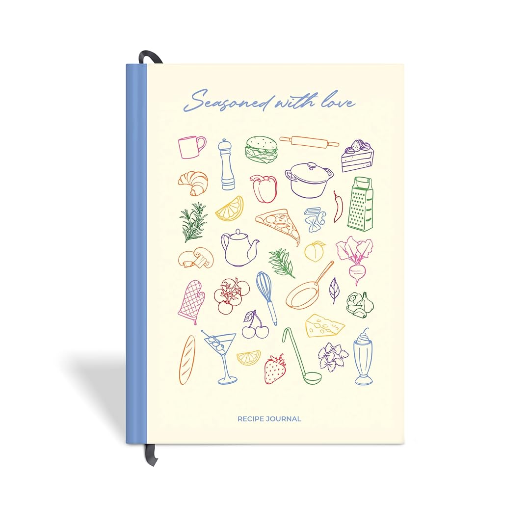 7mm Recipe Journal | Seasoned With Love| A5 Size | Hardbound and Laminated | Beige