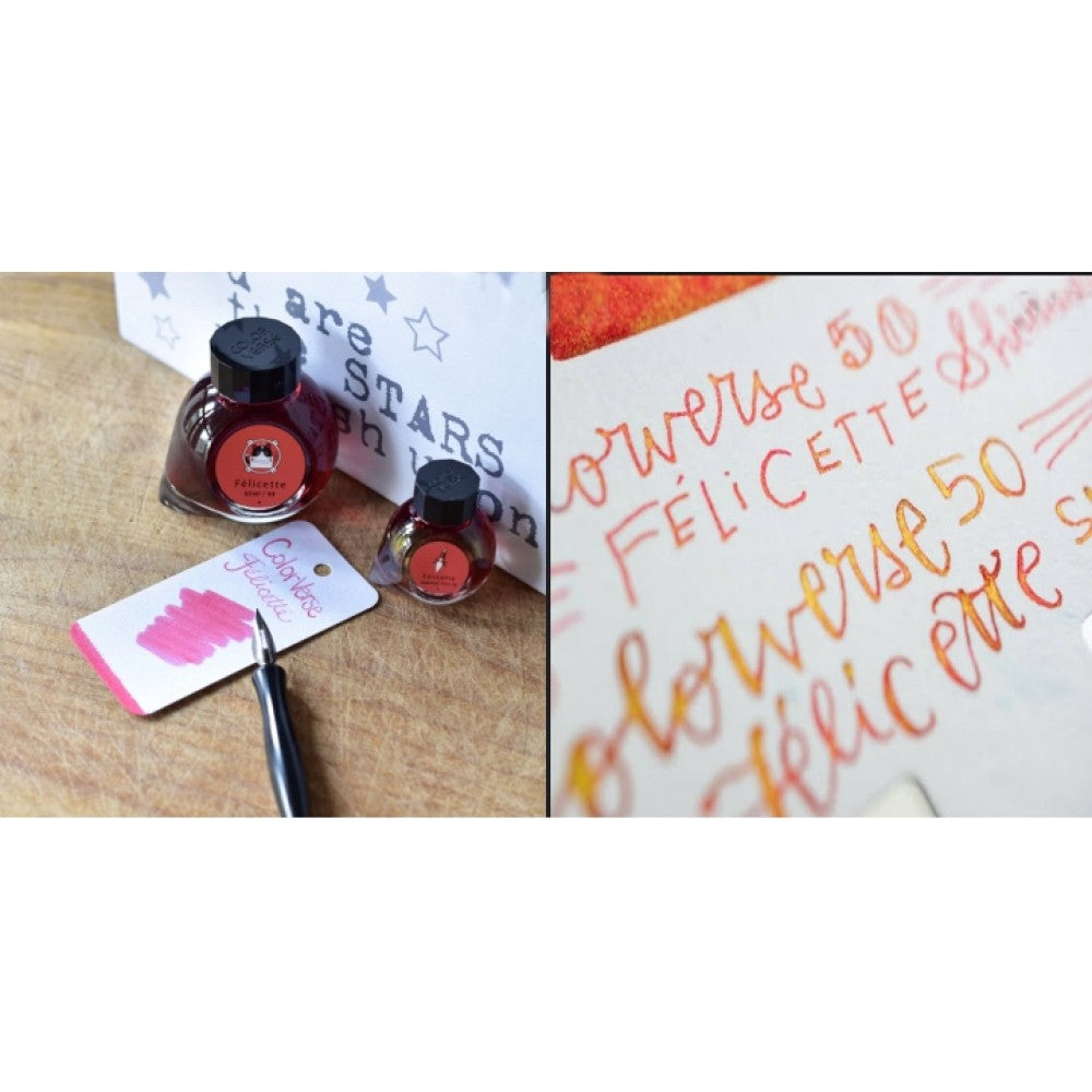 Colorverse  Fountain Pen Ink | Trailblazer In Space | Felicette | Red | 65ml & 15ml | 2 Bottle Set