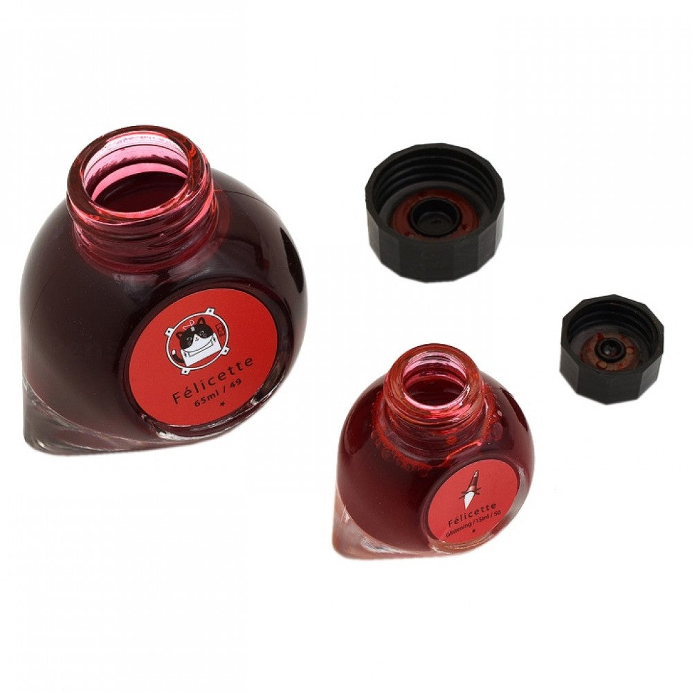 Colorverse  Fountain Pen Ink | Trailblazer In Space | Felicette | Red | 65ml & 15ml | 2 Bottle Set