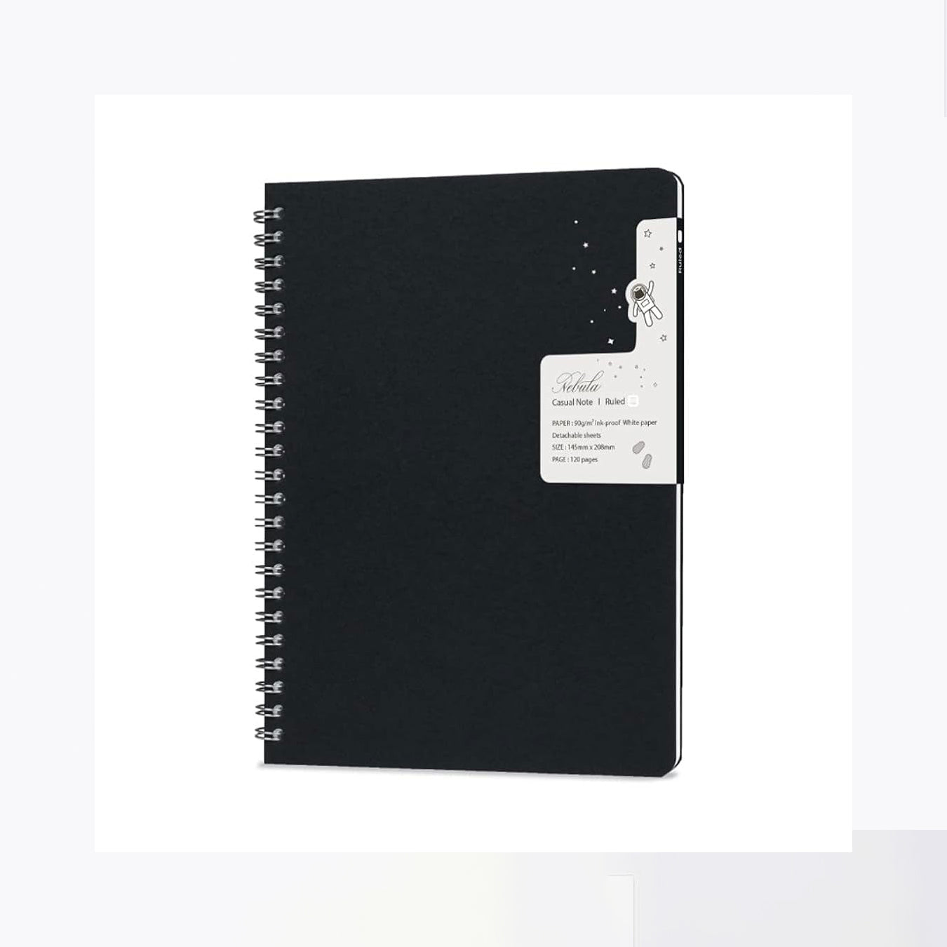 Colorverse | Nebula | Casual Series | Spiral Bound Notebook | Ruled | Black