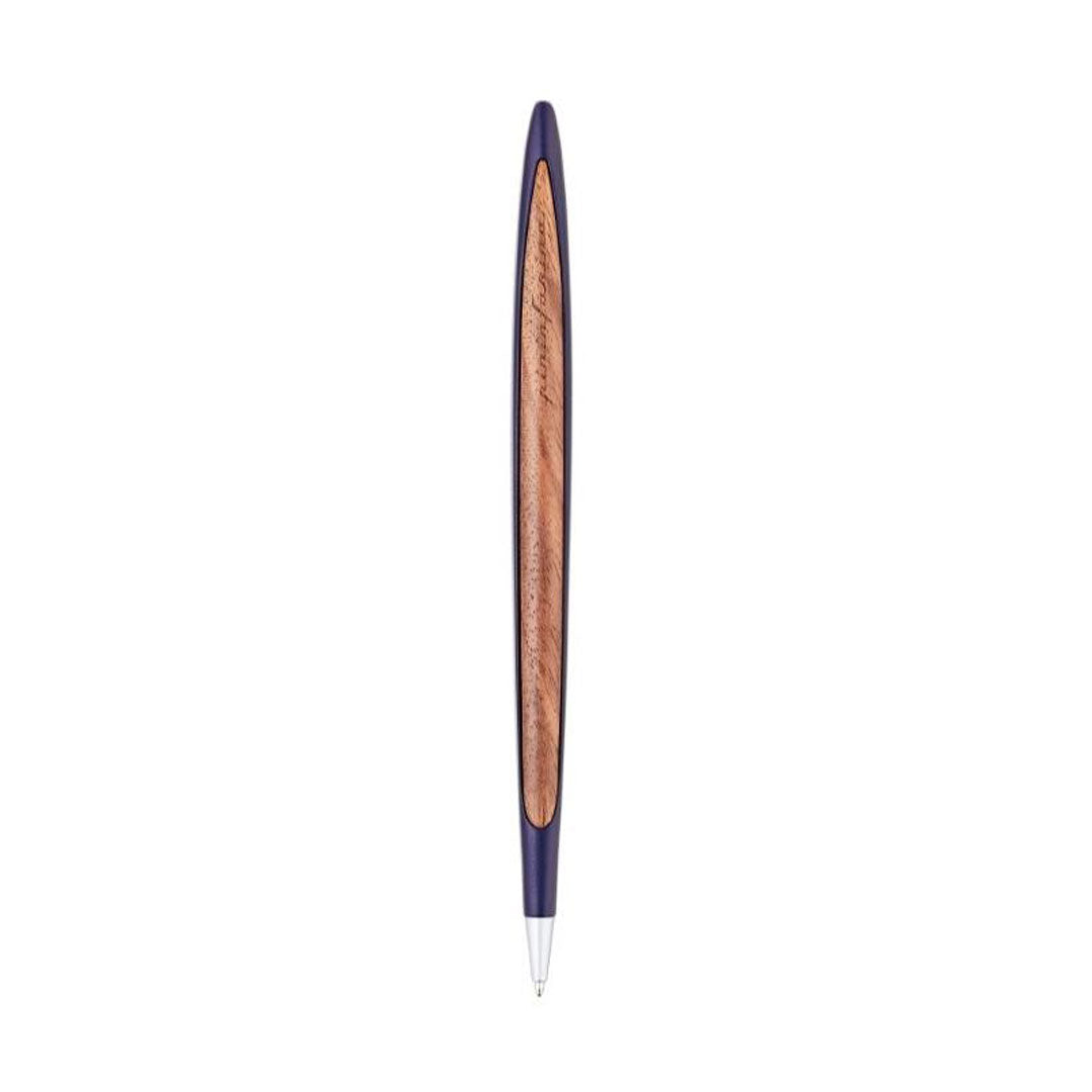 Pininfarina | Cambiano Classic Ink | Ballpoint Pen | Blue |  Solid Wood Desk Stand