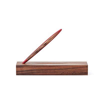 Pininfarina | Cambiano Classic Ink | Ballpoint Pen | Red | Solid Wood Desk Stand
