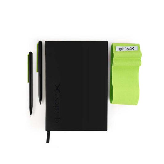 Pininfarina Grafeex Writing Pencil & Ballpoint Set with Stone Paper Notebook – Green