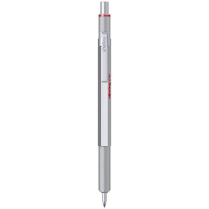 Rotring | 600 Series | Silver 1.0mm Ball Pen | Metal Body | Non-Slip | Metal Knurled Grip