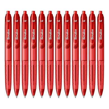 Scrikss | Office Hybrid | Ballpoint Pen | Red |  12 Pcs Pack