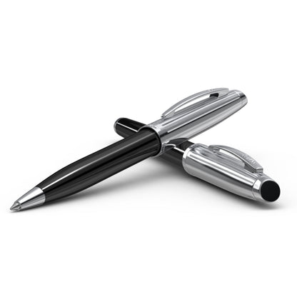 Scrikss | Oscar 39 | Ballpoint Pen | Black Chrome | Chrome Trims | Twist Mechanism