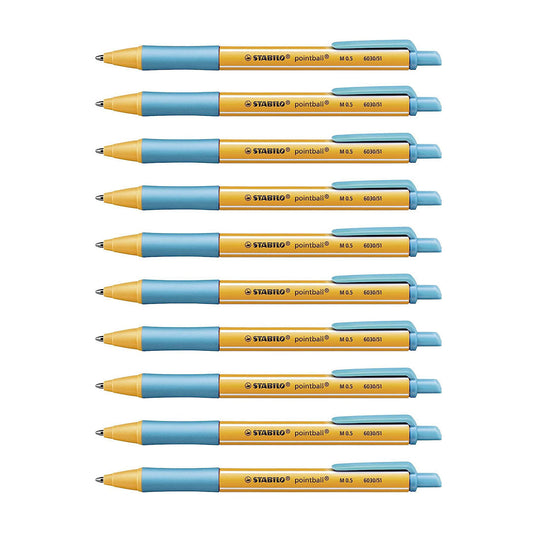 Stabilo | Pointball | Ballpoint Pen | Turquoise | Pack Of 10
