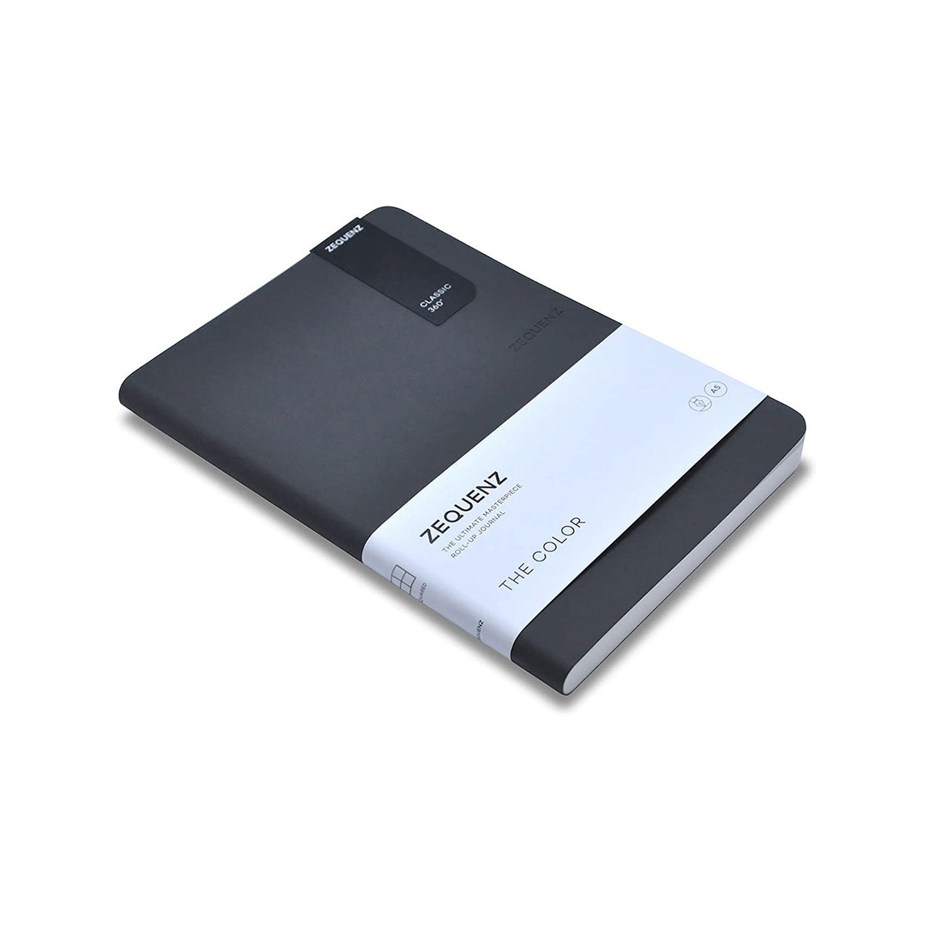 Zequenz A5 Size Storm Grey Slim Notebook Squared Acid Free Paper 200 Pages 80GSM 360 Degree Flexibility 100% Handmade Fountain Pen Friendly Color Series Bookmark Included