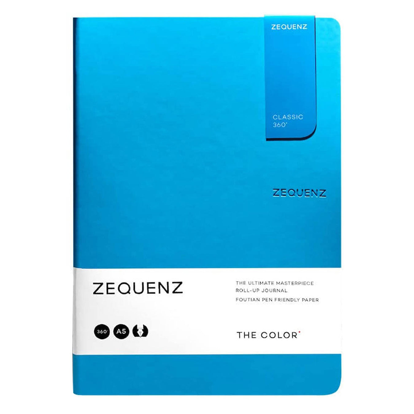 Zequenz A5 Size Ocean Blue Slim Notebook Squared Acid Free Paper 200 Pages 80GSM 360 Degree Flexibility 100% Handmade Fountain Pen Friendly Color Series Bookmark Included